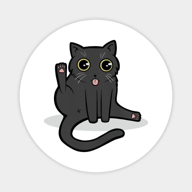 Funny Black Cat Licking Butt Magnet by JBeasleyDesigns